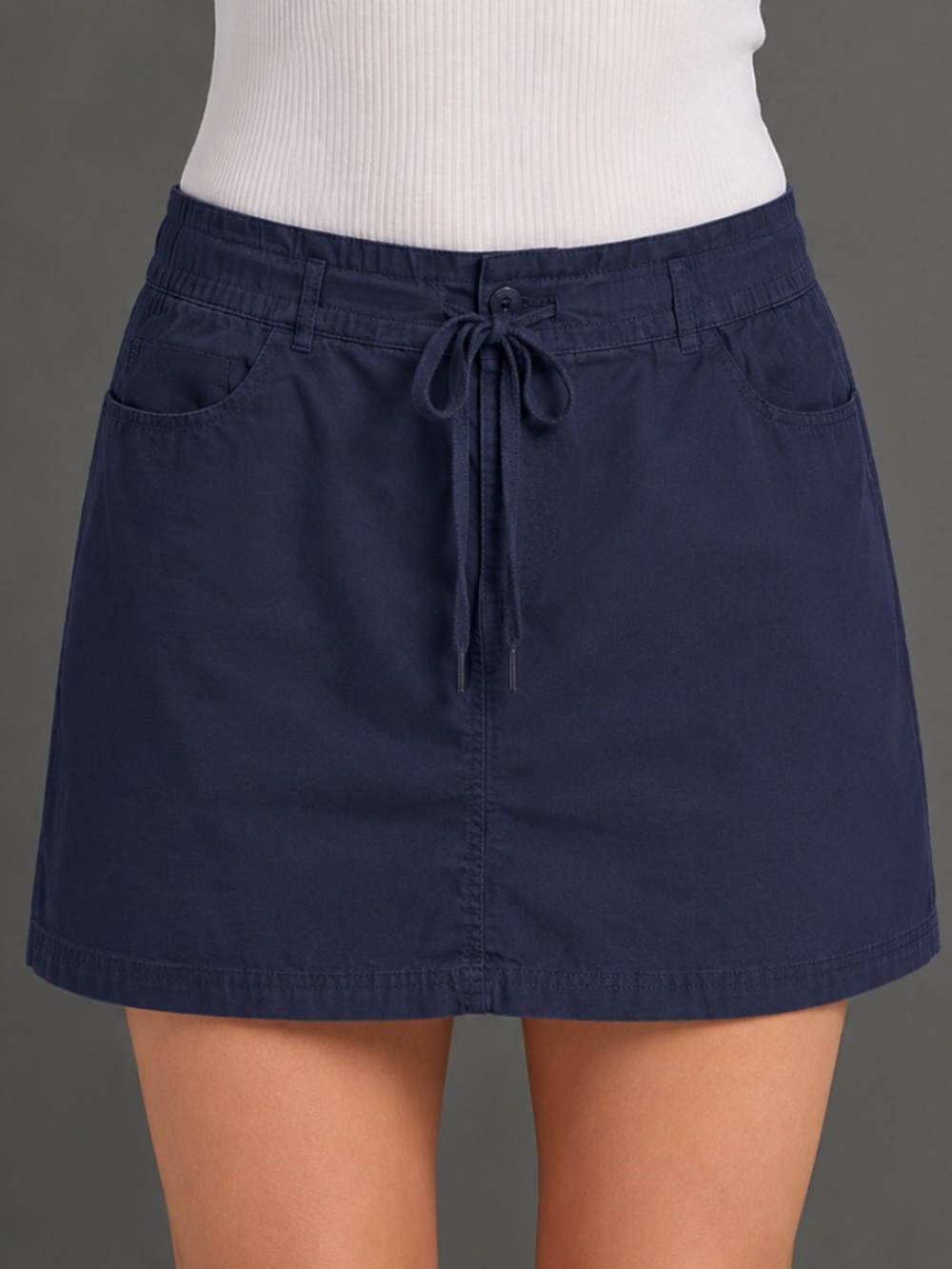 Kim Rogers Navy Drawstring Skort with Front Pockets